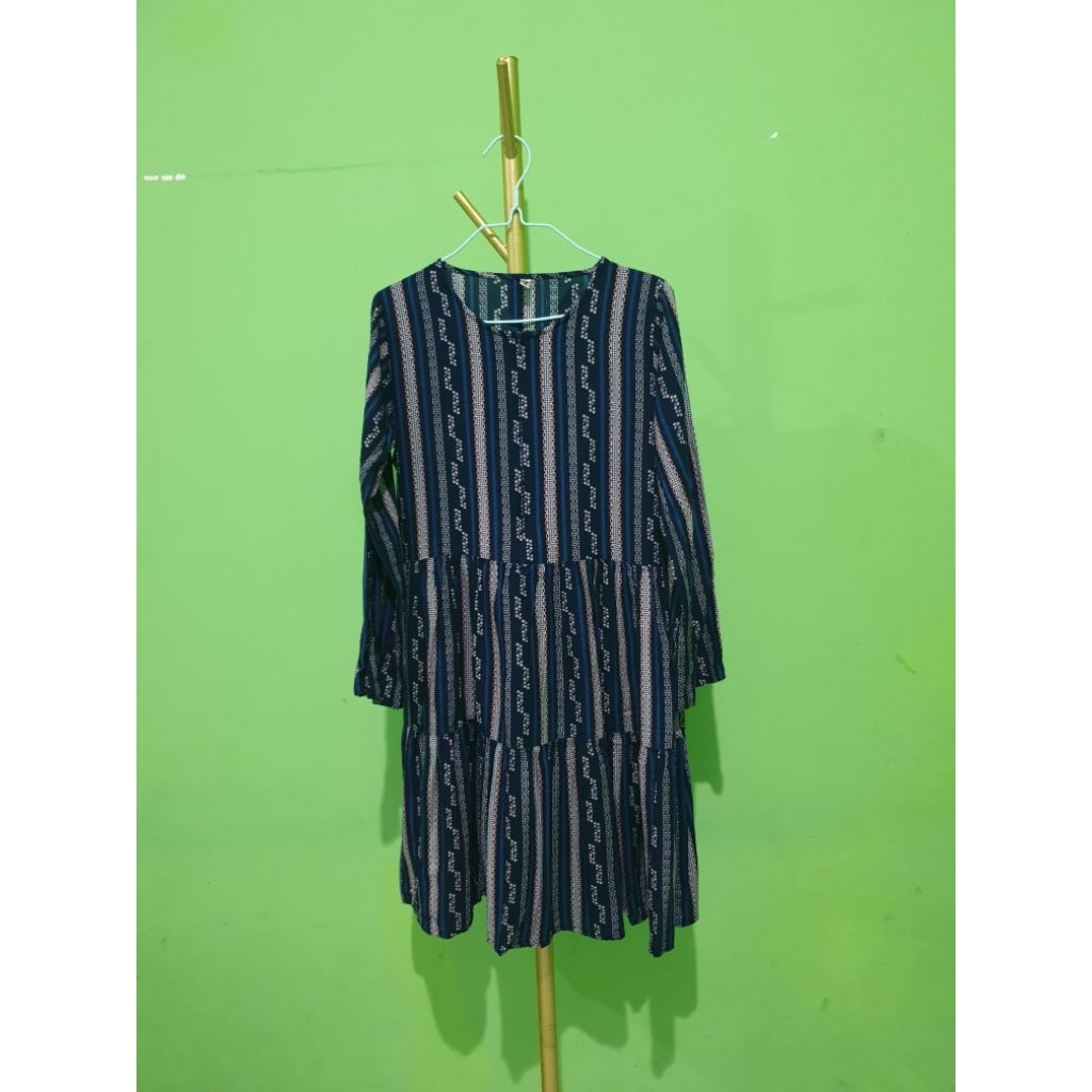 Preloved midi dress tunik motif batik VANILLA HIJAB