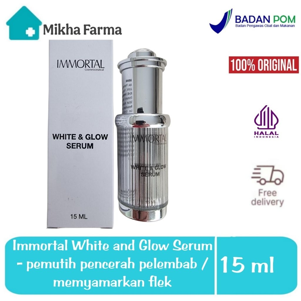 Immortal White And Glow SERUM - pemutih & pencerah wajah / menyamarkan flek / pelembab - BPOM