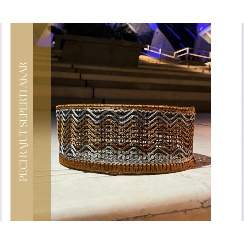 (BONUS TASBIH) SONGKOK RAJUT RAJA GAYA AKAR/ PECI RAJUR/ KOPIAH RAJUT