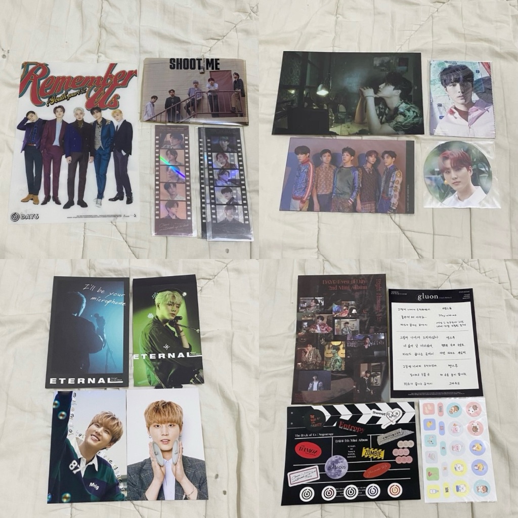 printilan day6 : postcard, mc, photofilm, lenti, sticker,bookmark, handfan, ticket card, lyric book,
