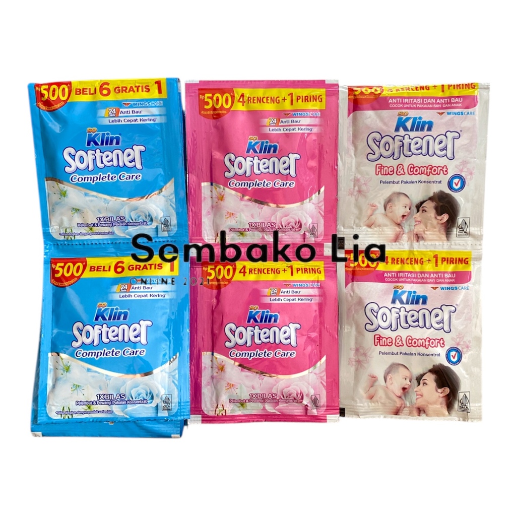 So Klin Softener Renteng Softener 500an Isi 12pc Sachet SoKlin Renceng
