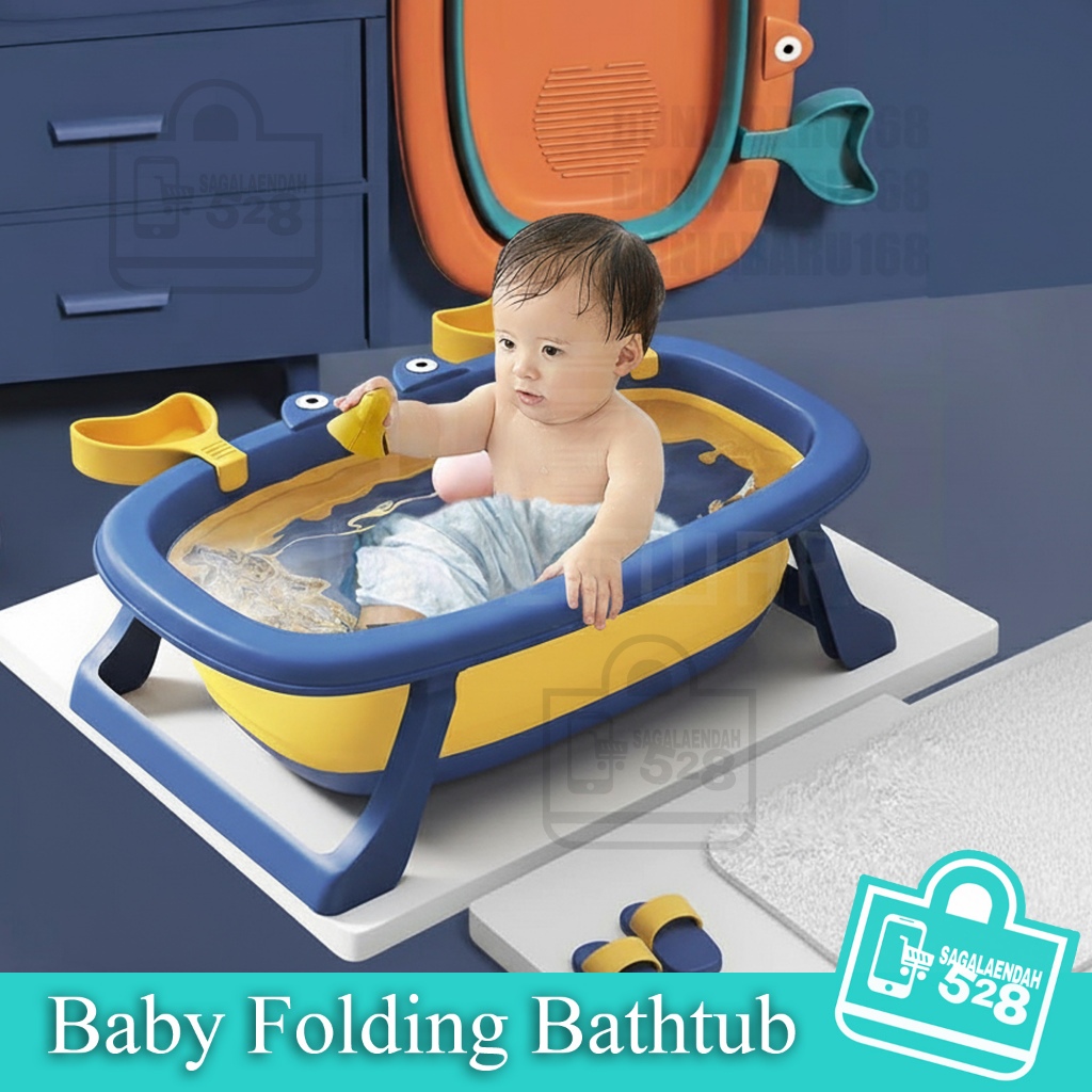 Bak Mandi Bayi Lipat/ Foldable Baby Bathtub/ Tempat Mandi Bayi Newborn