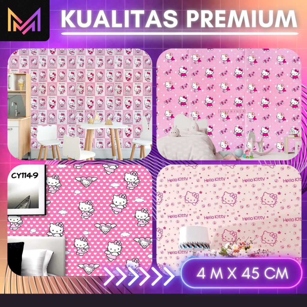 Wallpaper Dinding Kamar Aesthetic Wallpaper Dinding Karakter Anak Wallpaper Dinding Hellokitty Wallp