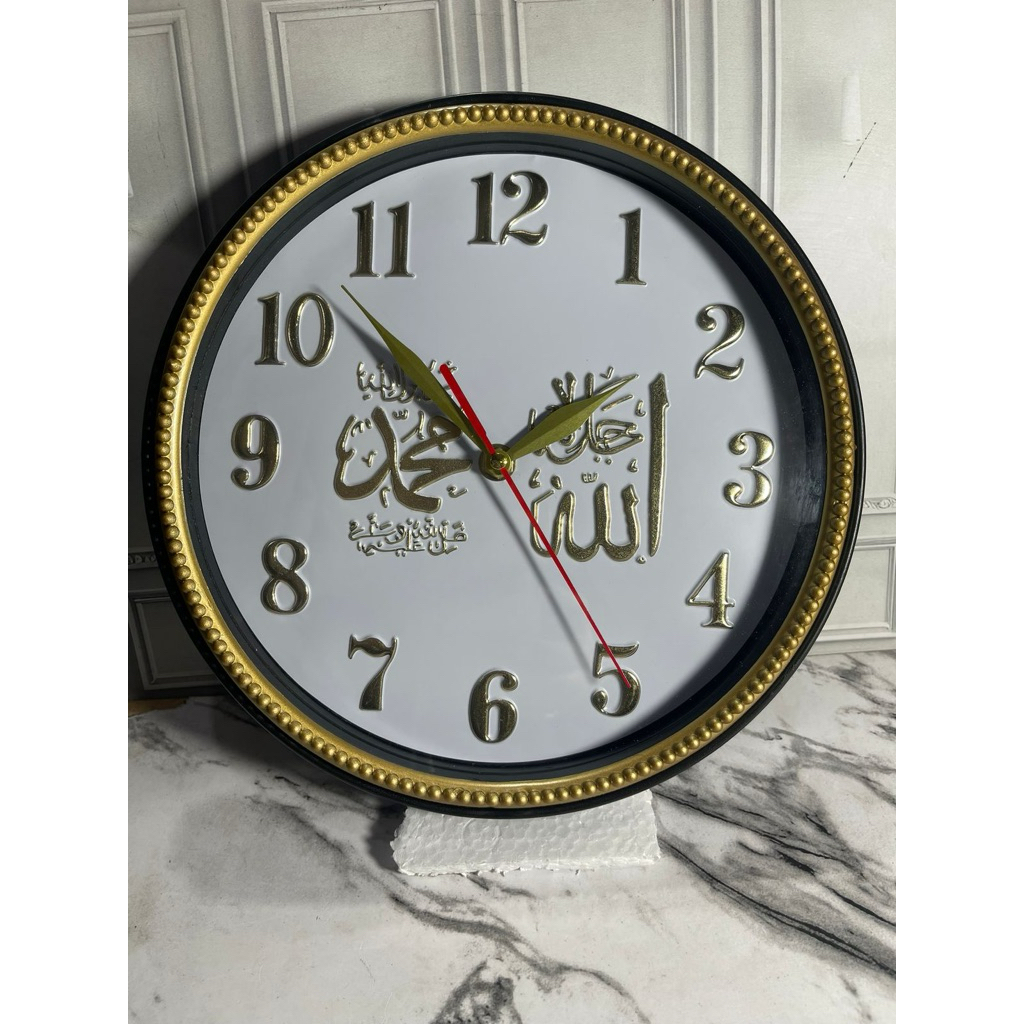jam dinding 763/jam dinding kayu/jam dinding lucu/Jam Sunrio/jam islami/jam kaligrafi/jam arab /wall