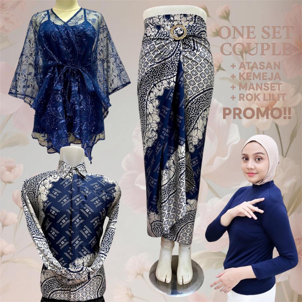 Baju Batik Couple Pasangan Outer Kebaya Dan Rok Lilit Batik / batik couple / rok lilit aurora / oute