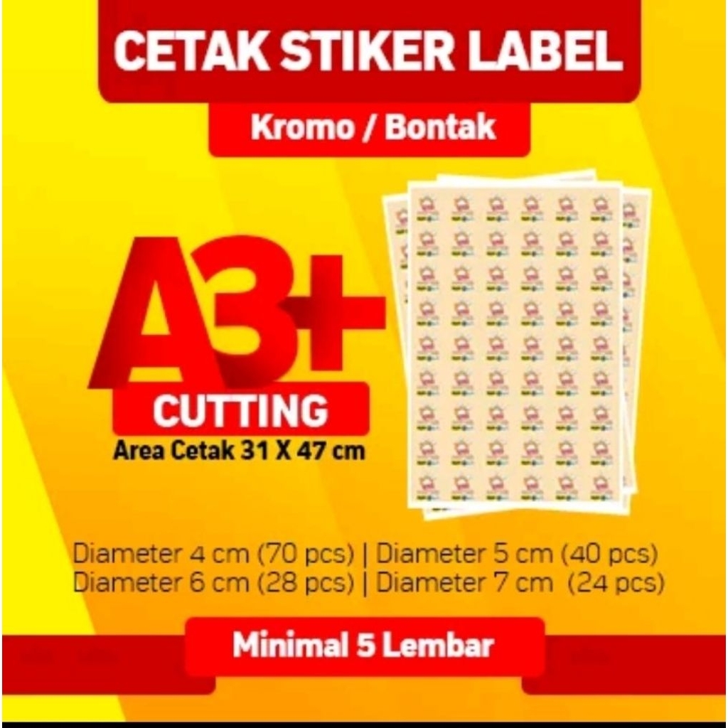 Cetak Sticker Label Vinyl A3+