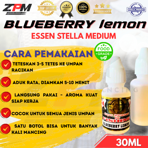 Essen Pancing Stella Blueberry lemon 30ml umpan ikan mas nila lomba harian galatama