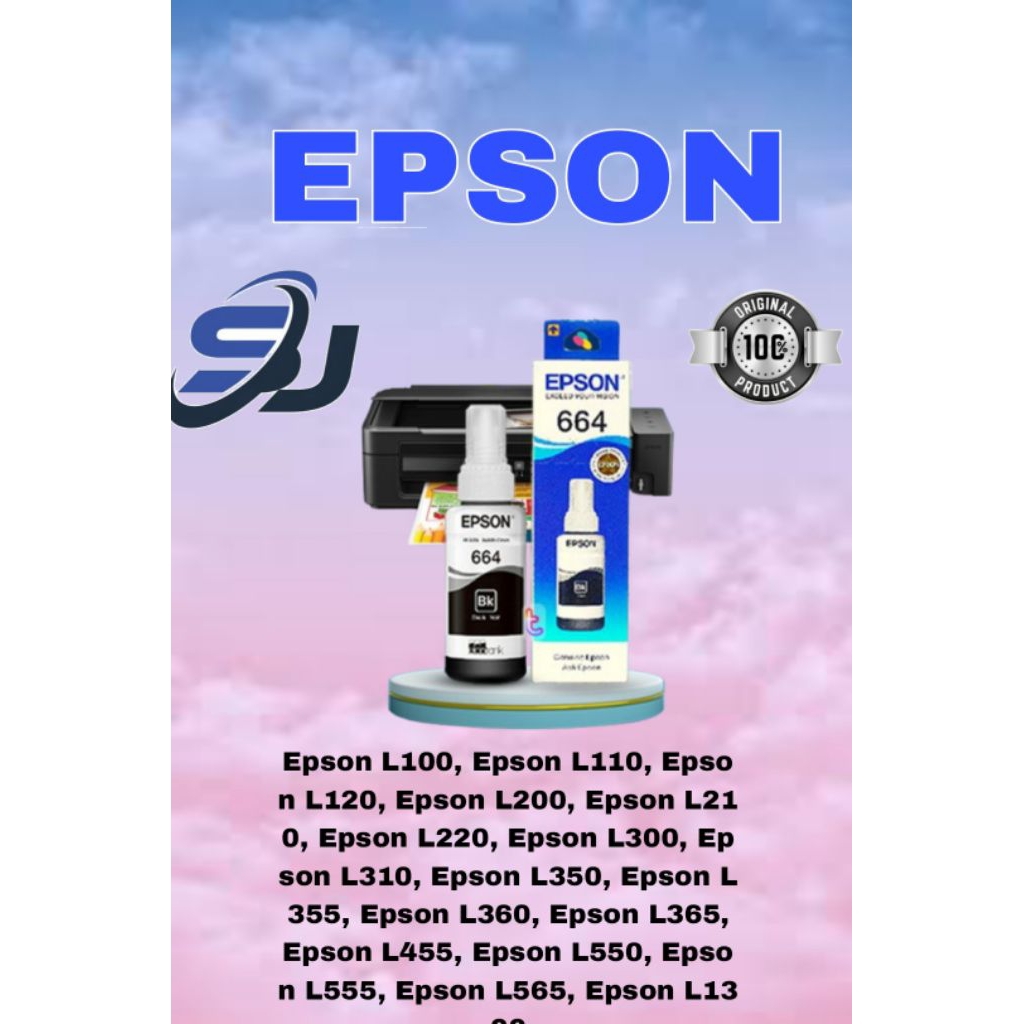 tinta EPSON 664 hitam ORIGINAL Epson L100, Epson L110, Epson L120 , Epson L200, Epson L210, Epson L2