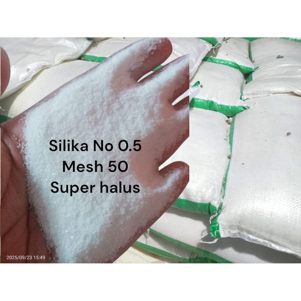 Silika putih super halus no 0.5 karungan 20 kg / silika putih / pasir silika / pasir silika aquarium