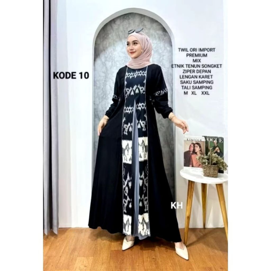 gamis kombinasi tenun gamis tenun wanita terbaru
