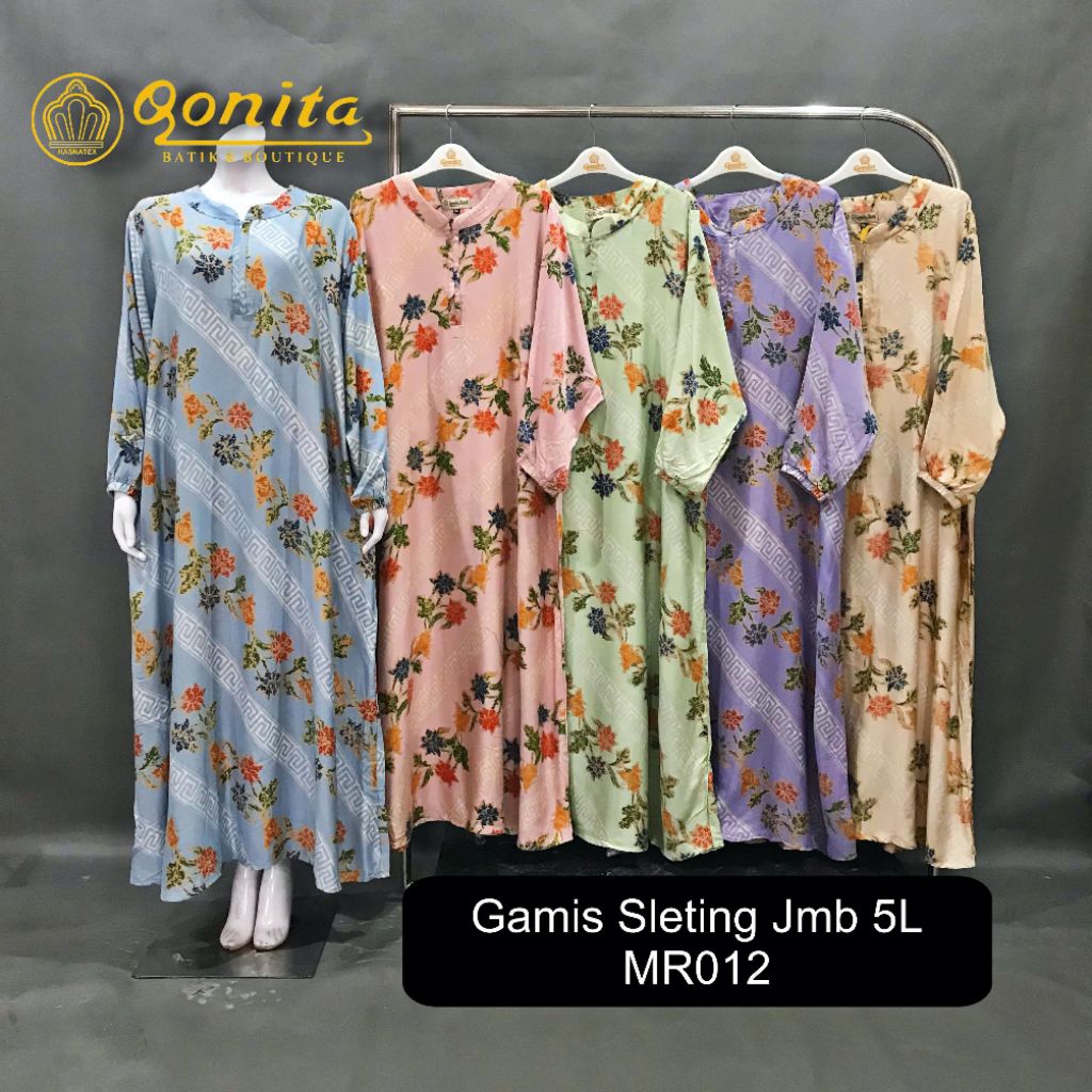 {Ld 140 Cm} Daster Qonita Batik ll Gamis Sleting Jumbo 5L