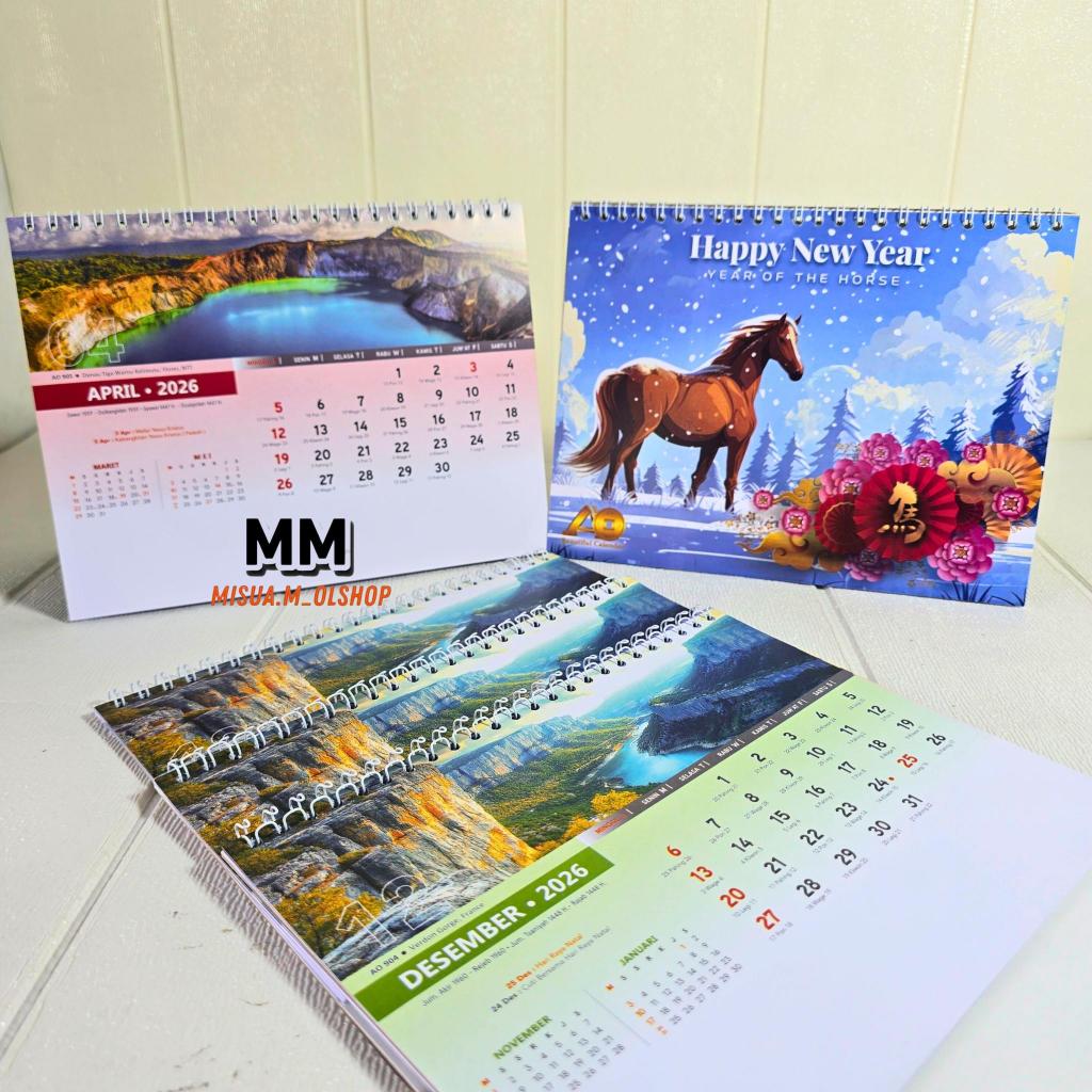 KALENDER MEJA AO/KALENDER DUDUK AO MOTIF  TERBARU TAHUN 2026