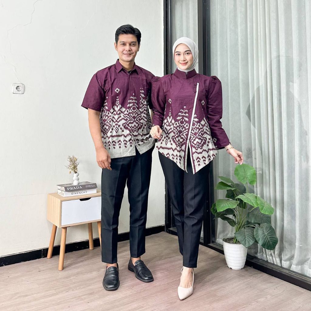 Baju Batik Couple Keluarga Mama Papa Kondangan Pesta Pernikahan Kasual Formal Modern Terbaru