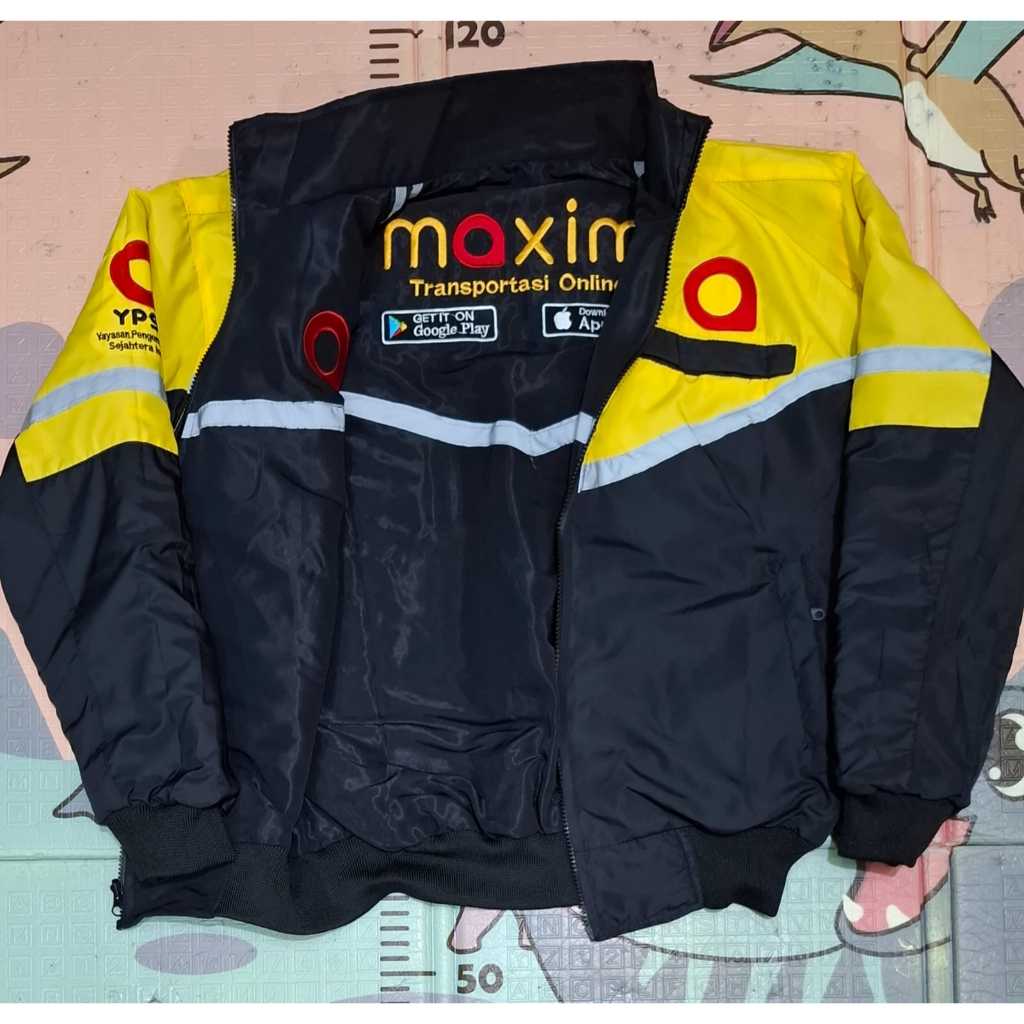 JAKET MAXIM KUNING BOLAK BALIK MAXIM LAGI WARNA HITAM ANTI AIR