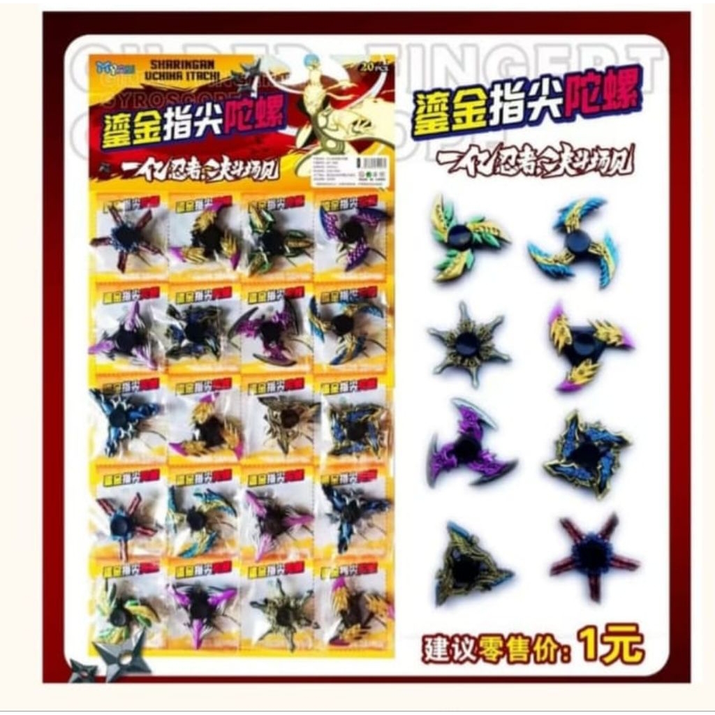 (20 pcs) MAINAN SPINNER NARUTO HITAM/ FIDGER SPINNER GYROSCOPE/ SPINNER 3D/ FIDGET SPINNER ROBOT