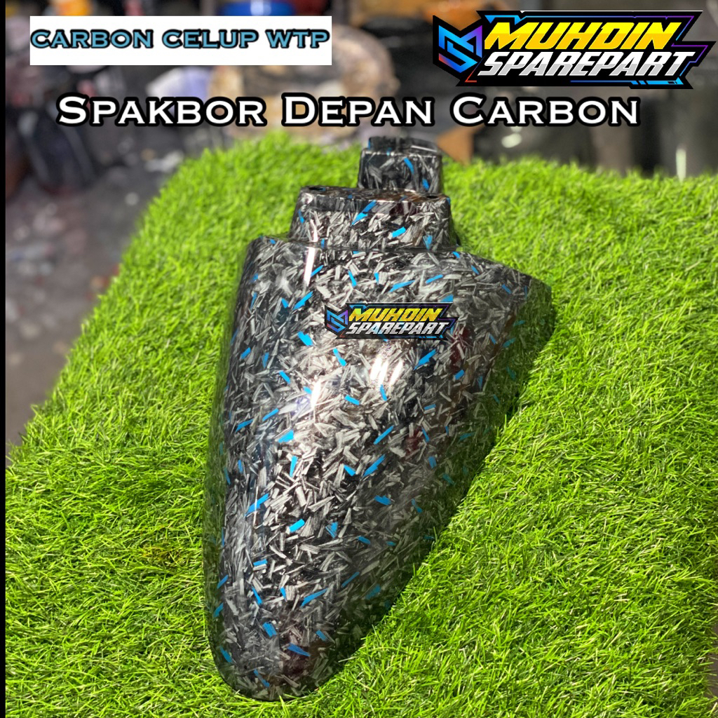 Spakbor Depan Scoopy New K2F 2021-2025 terbaru Carbon Forged Biru