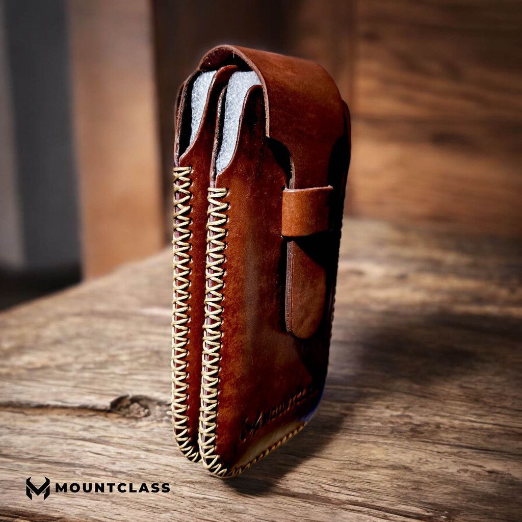 Dompet HP Pinggang Pria Kulit Sapi Asli 2 Slot