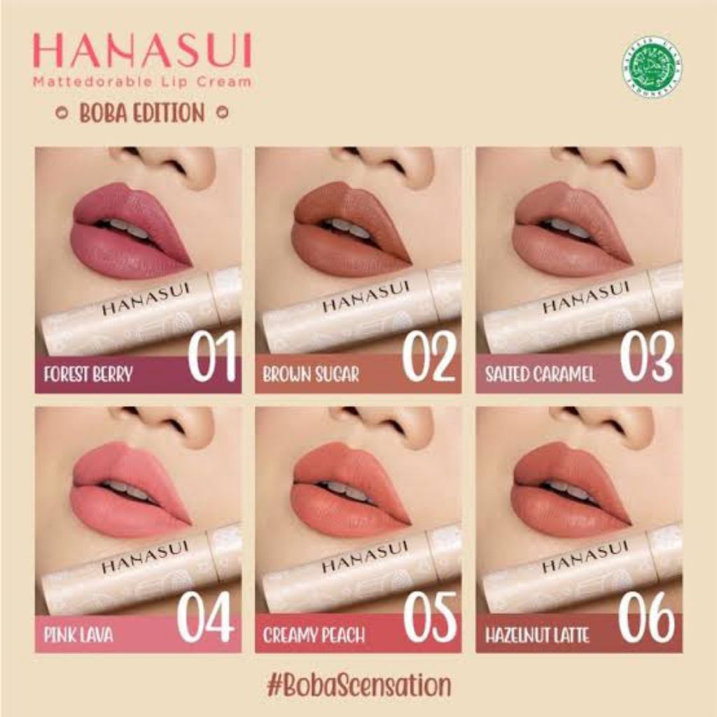 lip cream Boba hanasui/lip matte/lipstik