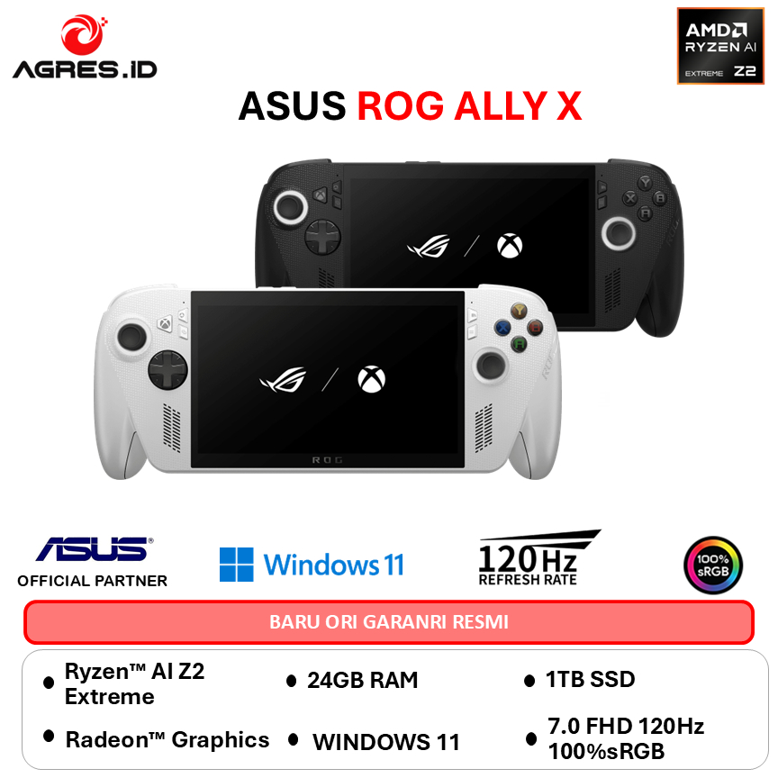 ASUS ROG XBOX ALLY X AMD RYZEN AI Z2 EXTREME - RAM 24GB 1TB W11 7.0FHD 120HZ 100SRGB