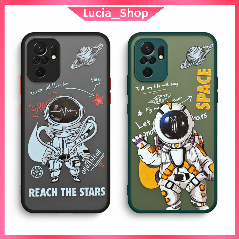 Case Xiaomi Redmi 10 Prime Note 10 10S 5G Pro Poco M5S M3 X3 GT NFC Casing Astronot Nasa Space TPU P