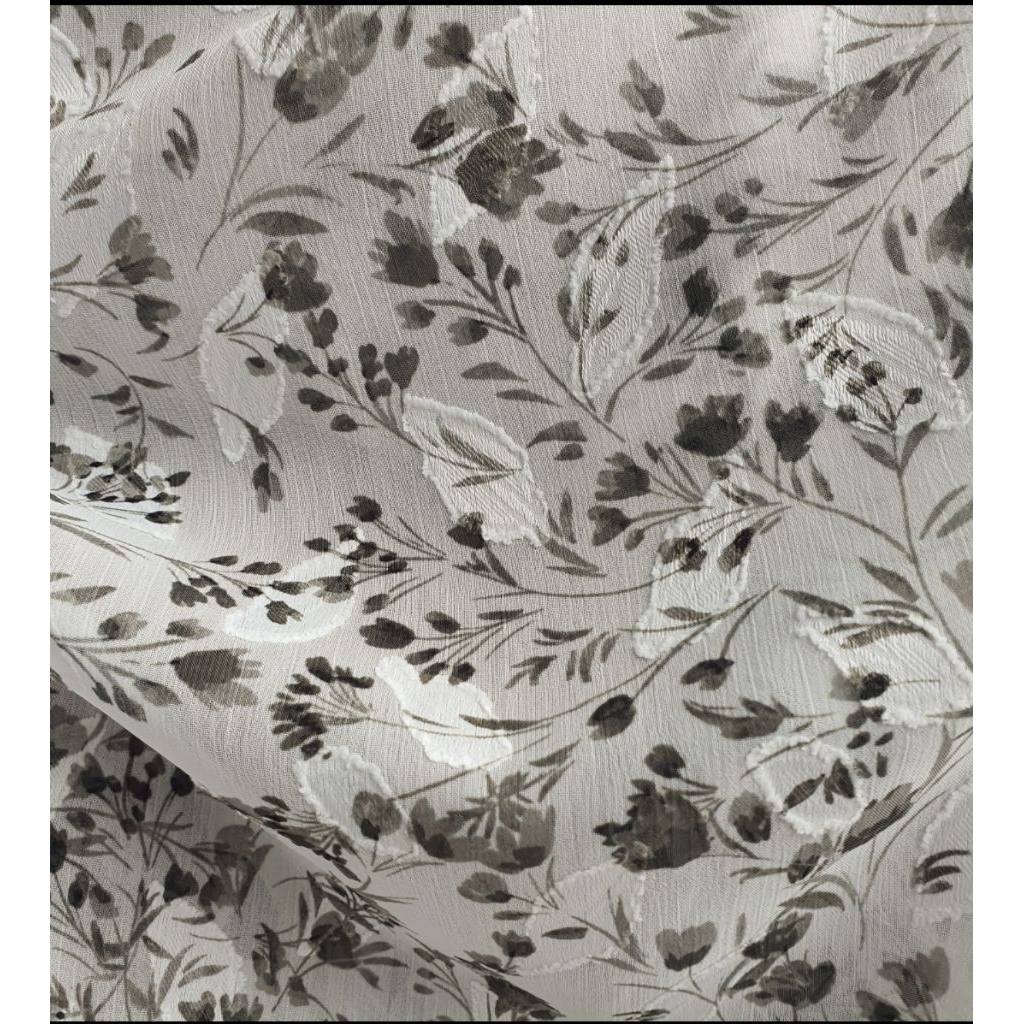 Sifon rubiah motif bunga kecil warna olive