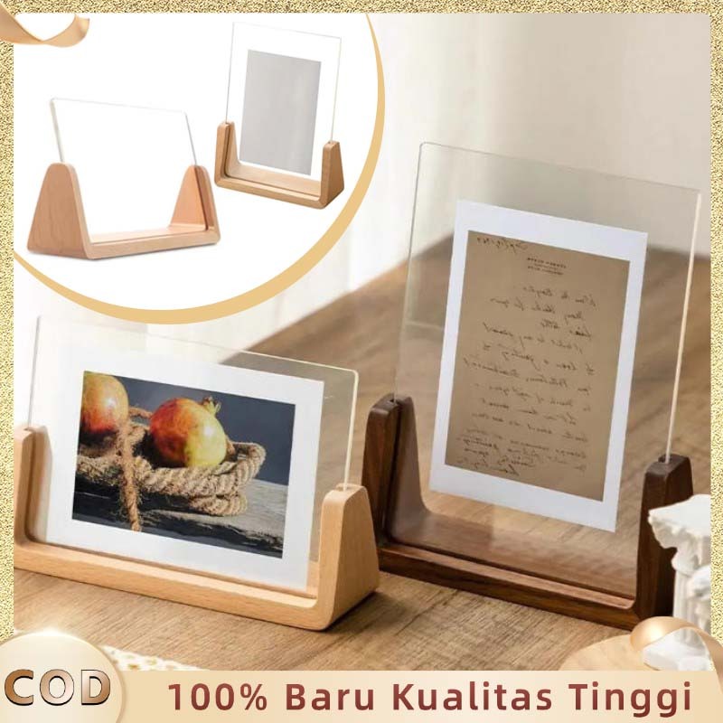 Standing Menu Meja Stand Menu Display Menu Holder Kayu A4 Stand Menu Meja Stand