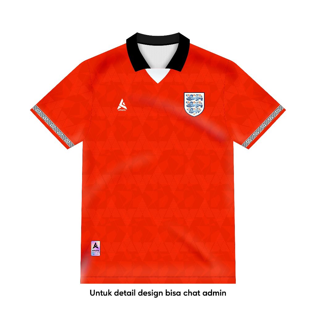 ATHLETIC SPORTWEAR - Jersey Bola Fantasy England Away 1990-1993 Fullprinting Casual - Atasan