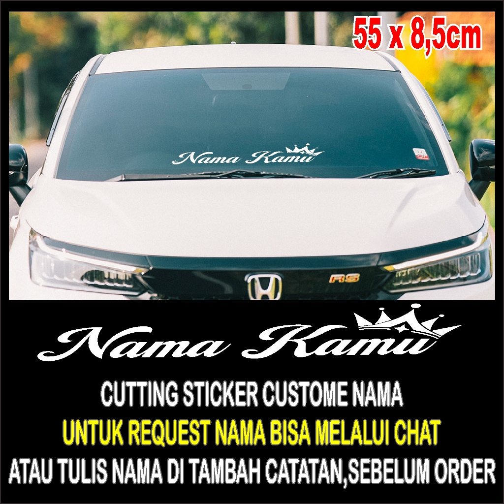 cutting sticker skotlet custome nama kaca mobil ada mahkota cocok untuk semua mobil