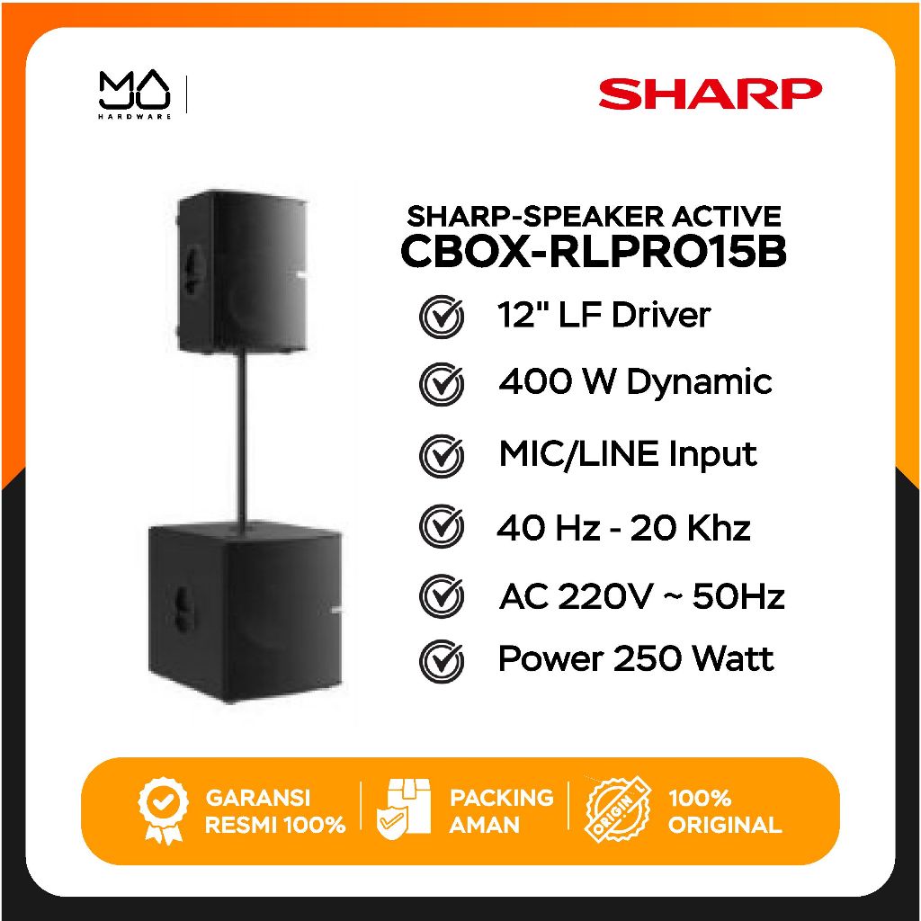 SHARP Speaker 15 inch LF Driver CBOX-RLPRO15B - Garansi Resmi