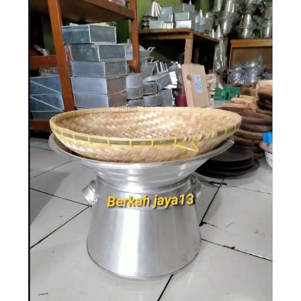 Seeng  Dandang Alumunium Pendek+kukusan bambu