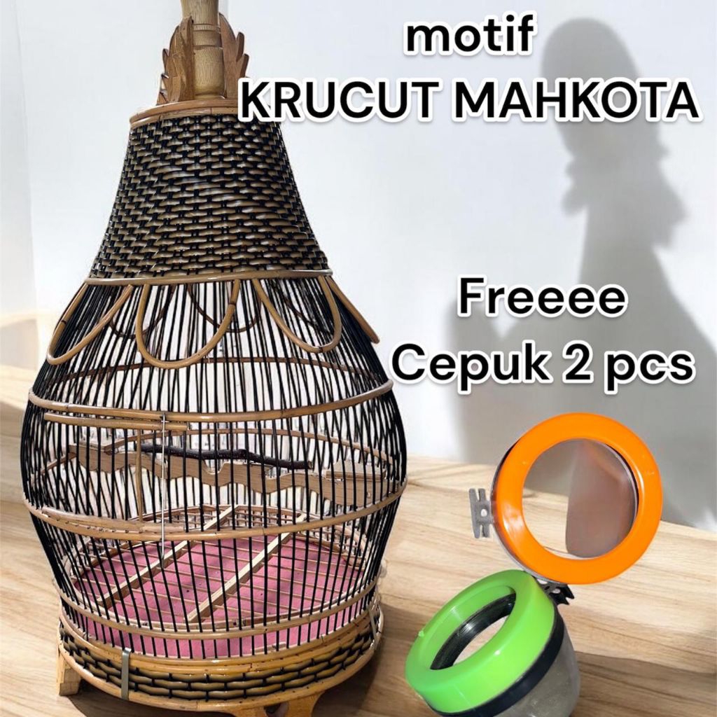 SANGKAR ATAU KANDANG BURUNG PERKUTUT PERNIS MODEL KERUCUT MAHKOTA