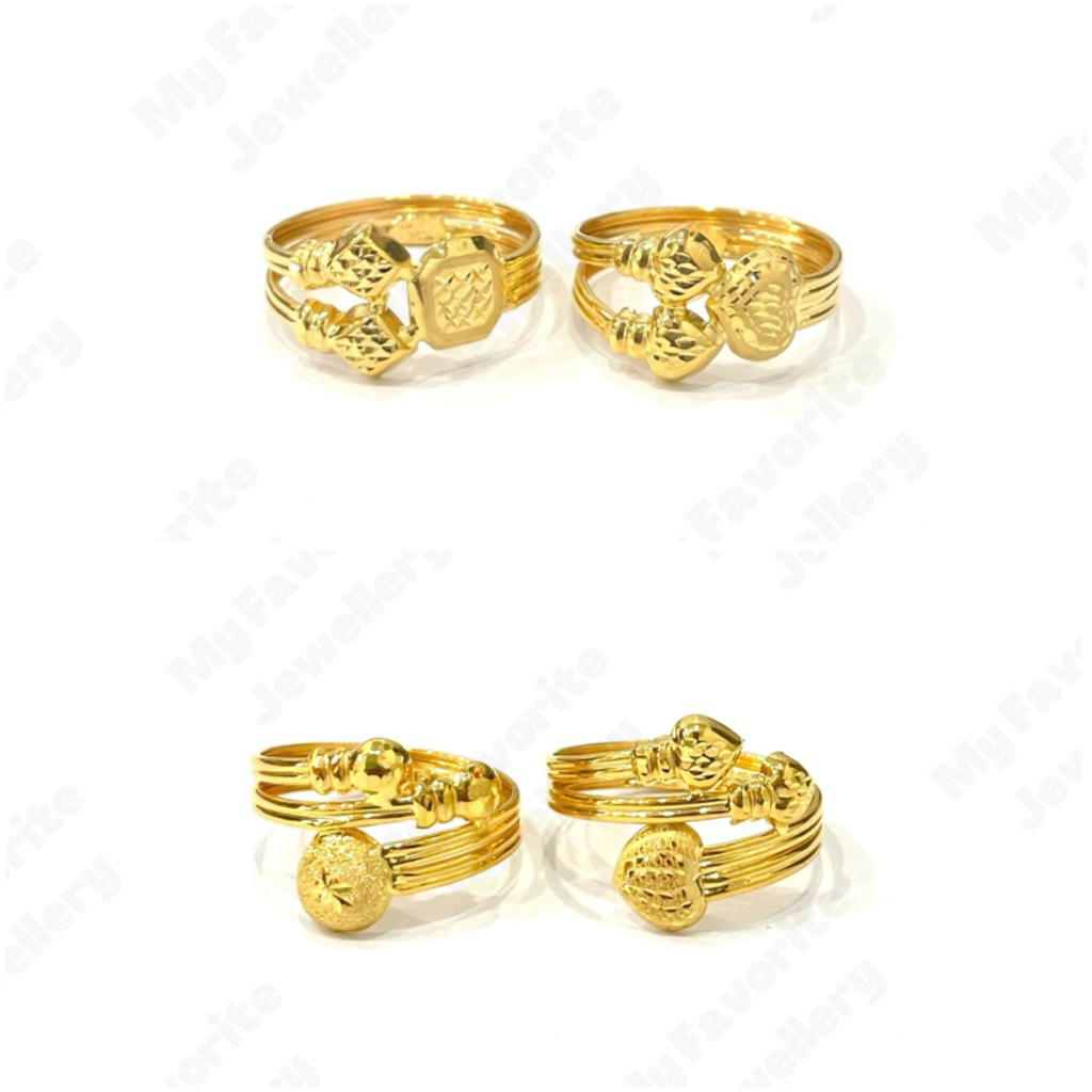 Cincin Silang Lilit Kopongan Model Mewah Uk14 Uk17 Uk19 TERBARU EMAS ASLI Kadar 875 20K