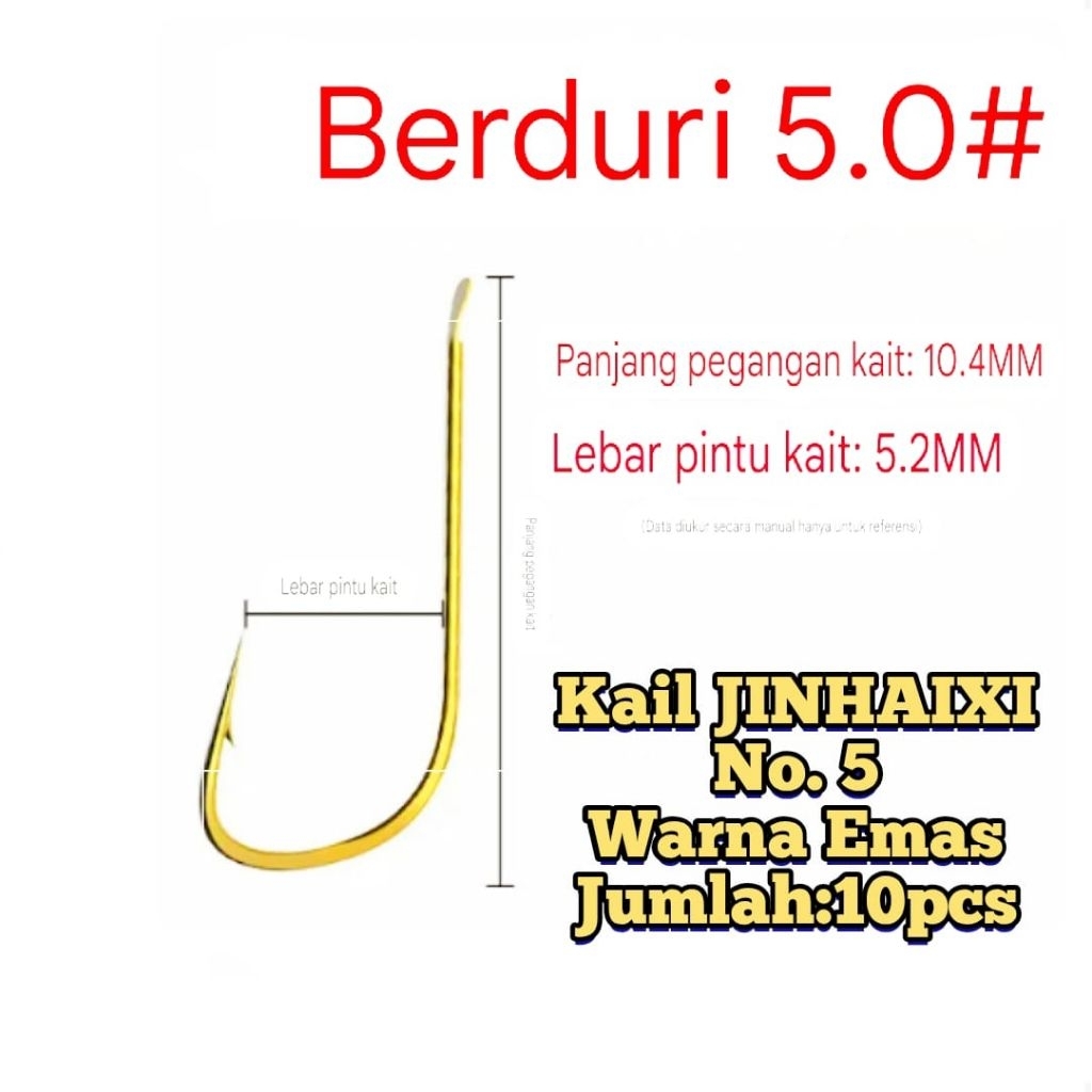 RF00123 kail mini no.5 JINHAIXI warna emas kepala flat kail kecil pancing wader putihan tawes uceng 