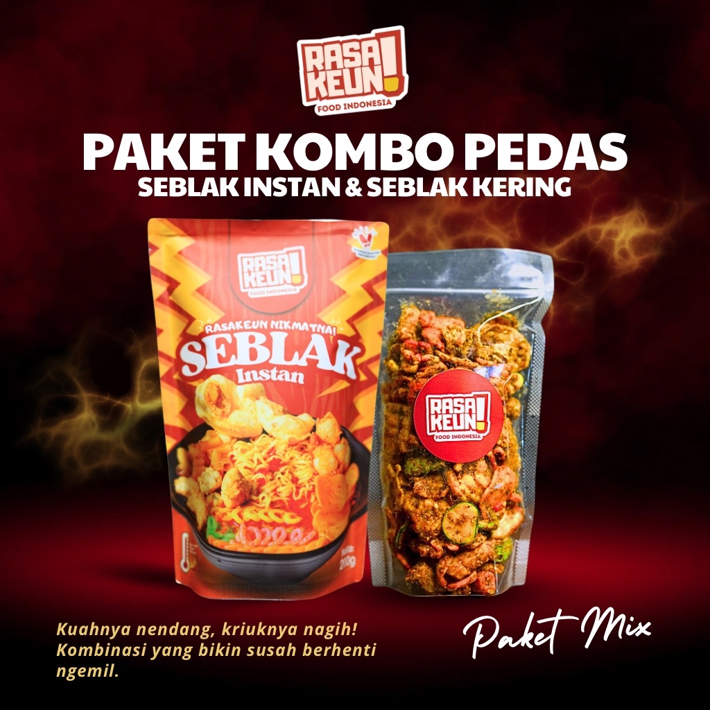 Paket Kombo Pedas | Seblak Instan & Seblak Kering Bumbu Kacang - Rasakeun Food Indonesia