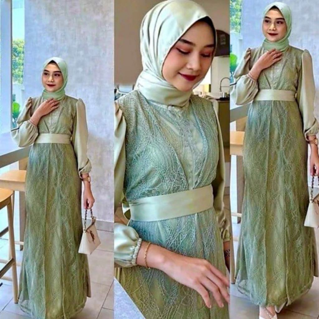 Gamis Lebaran Terbaru Baju Muslim Brokat