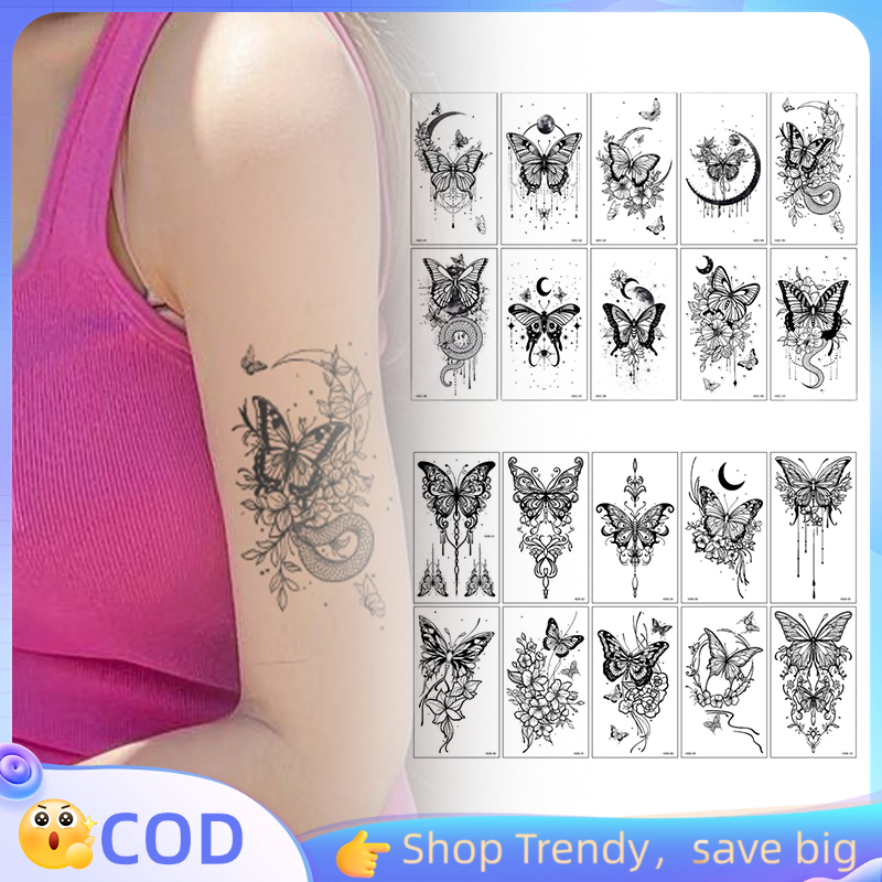 10pcs Tato Kupu Kupu Temporer Tato Kupu Kupu Tahan Lama Tato Temporer Kupu Tattoo Temporary