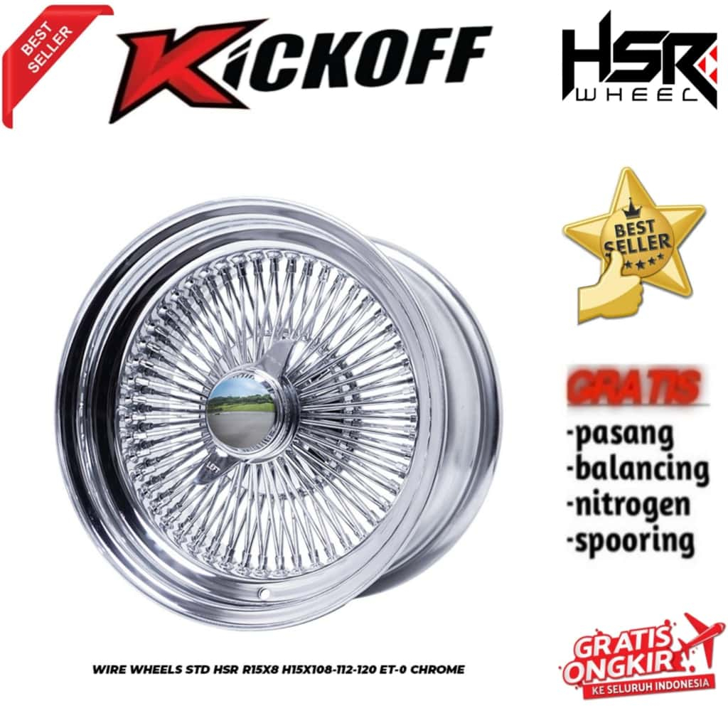 Velg Mobil Mercy Bmw Volvo Jaguar Peugeot Chery J6 dll Hsr Wire Wheels Ring 15