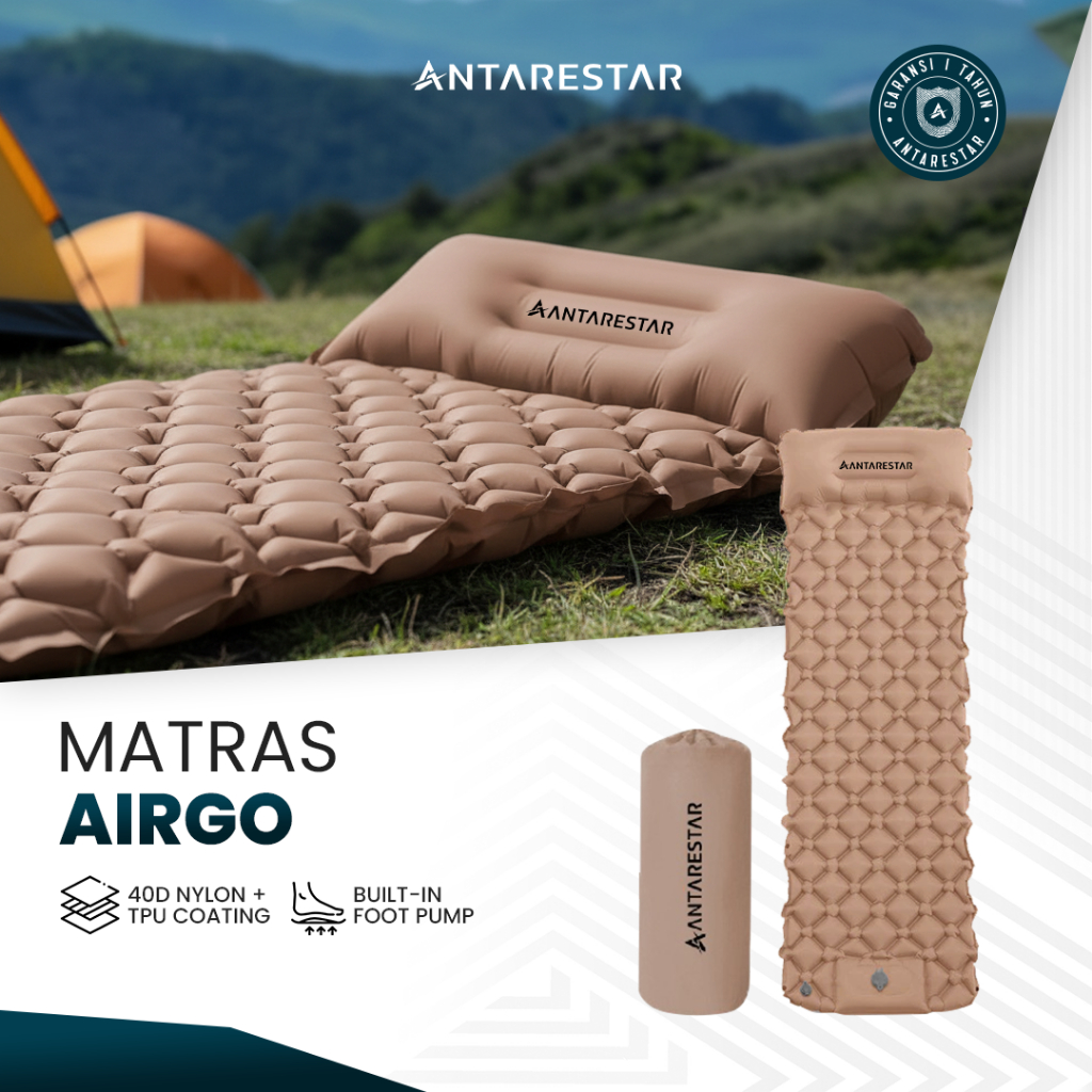 ANTARESTAR Official - Matras Angin Outdoor Airgo Matras Tiup Ringan Anti Bocor Untuk Camping & Trave