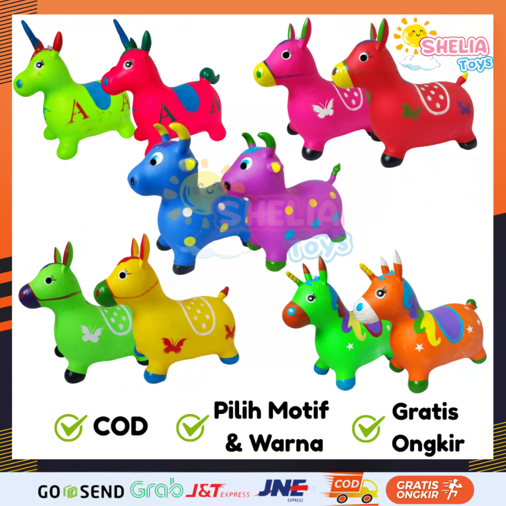 ANIMAL JUMPING KUDA KUDAAN KARET + MUSIK LAMPU KUDA KARET UNICORN KARET KUDA KUDAAN TUNGGANG BOINGY 