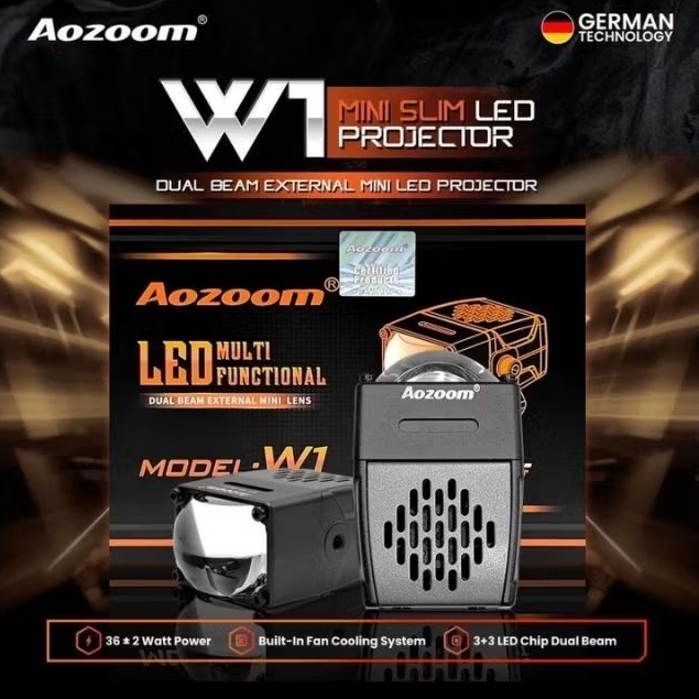 AOZOOM W1 MINI LED - DUAL BEAM EXTERNAL MINI SLIM LED PROJECTOR