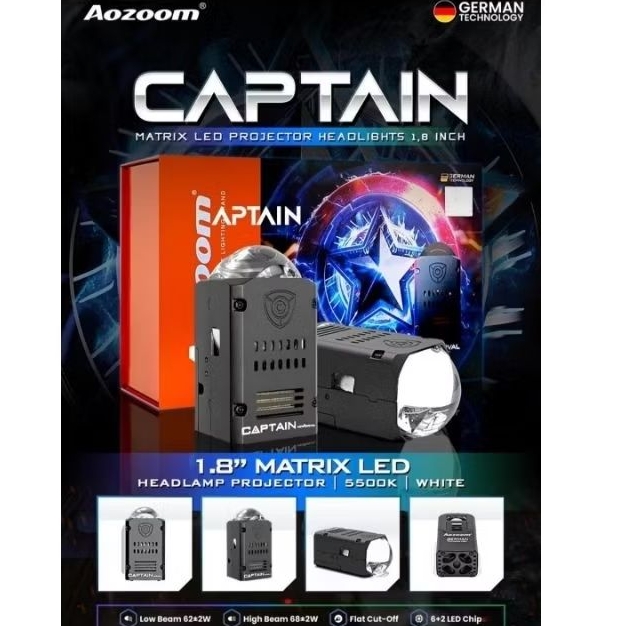 aozoom Captain Lampu Proyektor LED Mobil