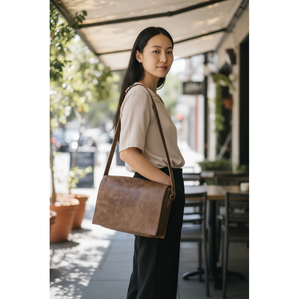 Tas Unisex Cowo Cewe Pria Wanita Kulit Asli Selempang Sandangbahu Bahu Kim Bag v2 Genuine Leather Sh