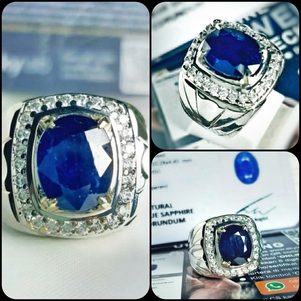 NATURAL ROYAL BLUE SAFIR EKSKLUSIF PLUS SERTIFIKAT / MEMO LAB (ID CARD)
