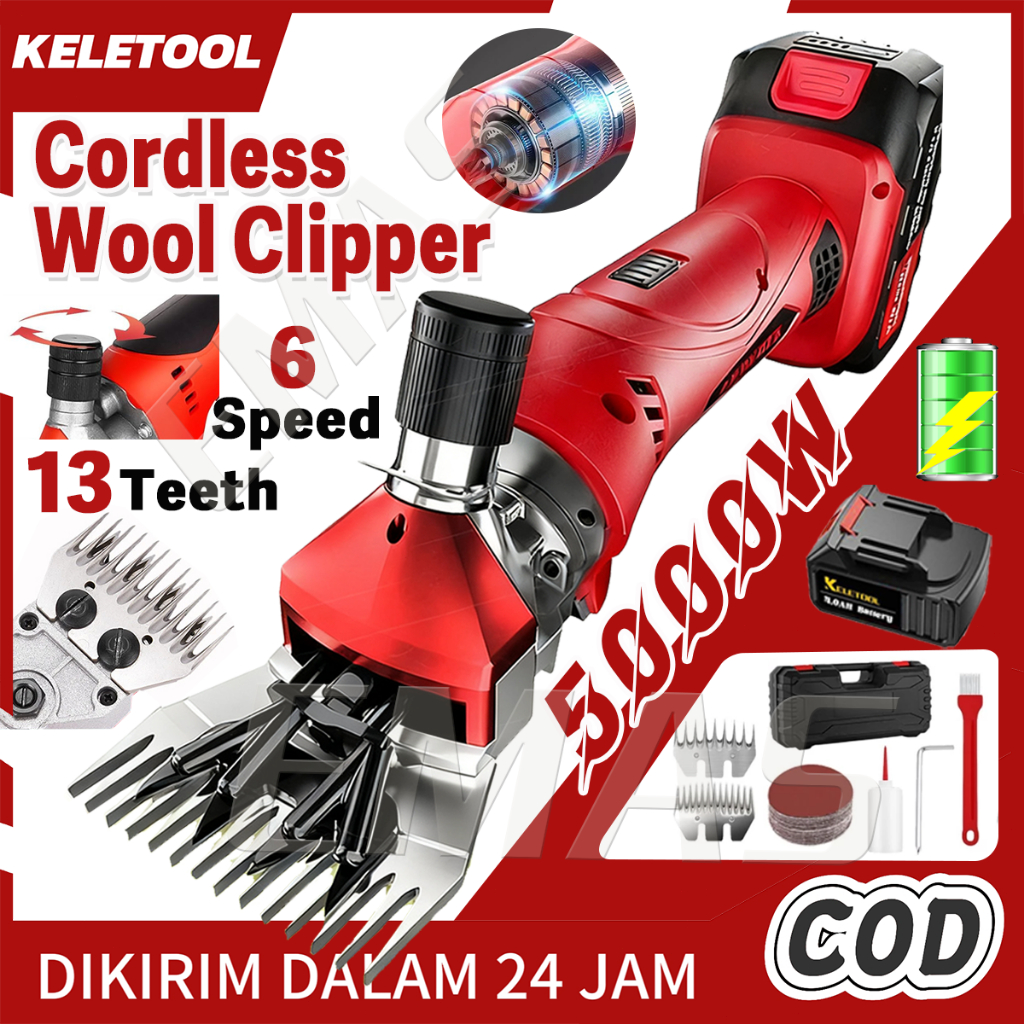 5000W  Gunting Domba Elektrik  Nirkabel Baterai Lithium Mesin Cukur Hewan Sheep Clipper Alat Cukur K