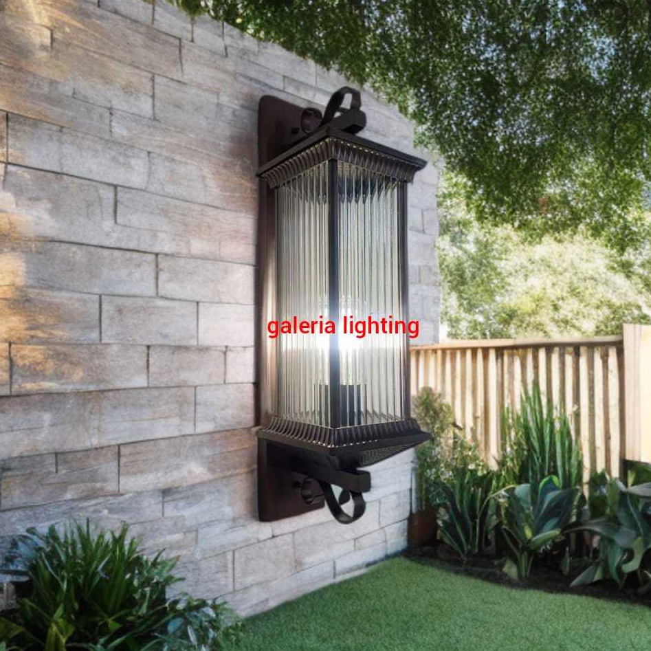 Lampu dinding minimalis modern estetik outdoor dekorasi teras/cafe/restoran tipe 812086/1W hitam