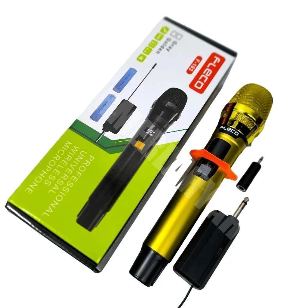 Microphone Mic Wireless Nirkabel Fleco Single F-103 Mic Wireles Karaoke Digital Mikrophone Vokal