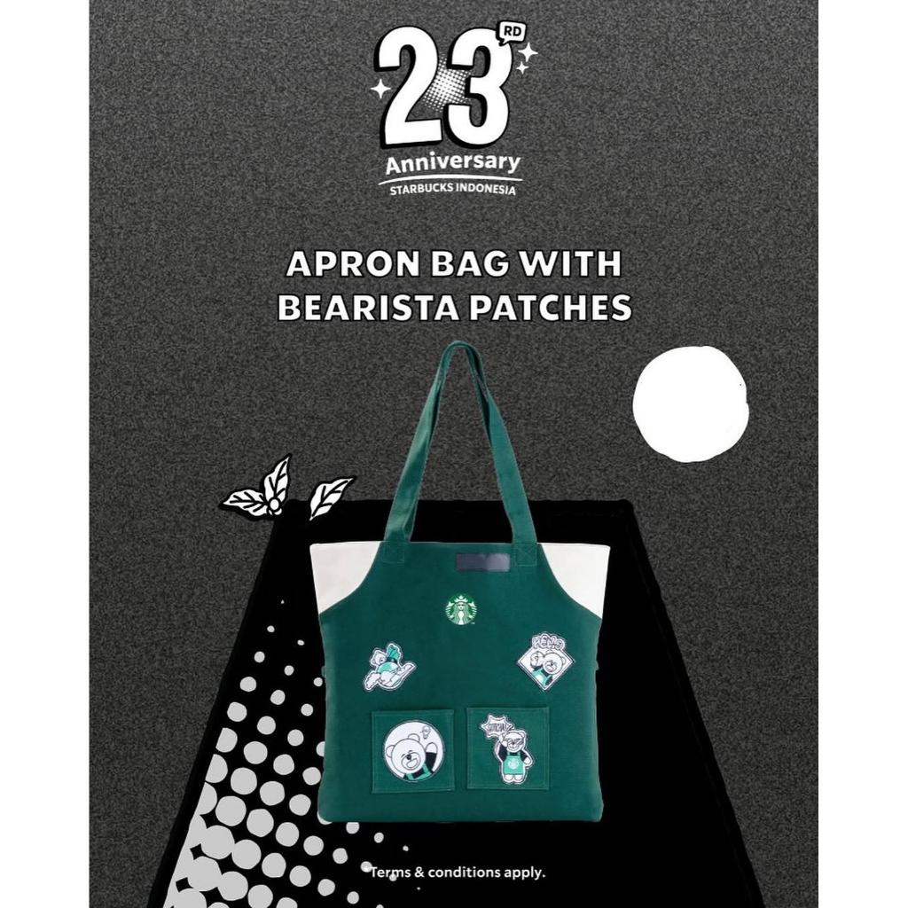 Starbucks Tote Bag Apron Bearista Patches 23rd Anniversary Starbucks Indonesia 2025