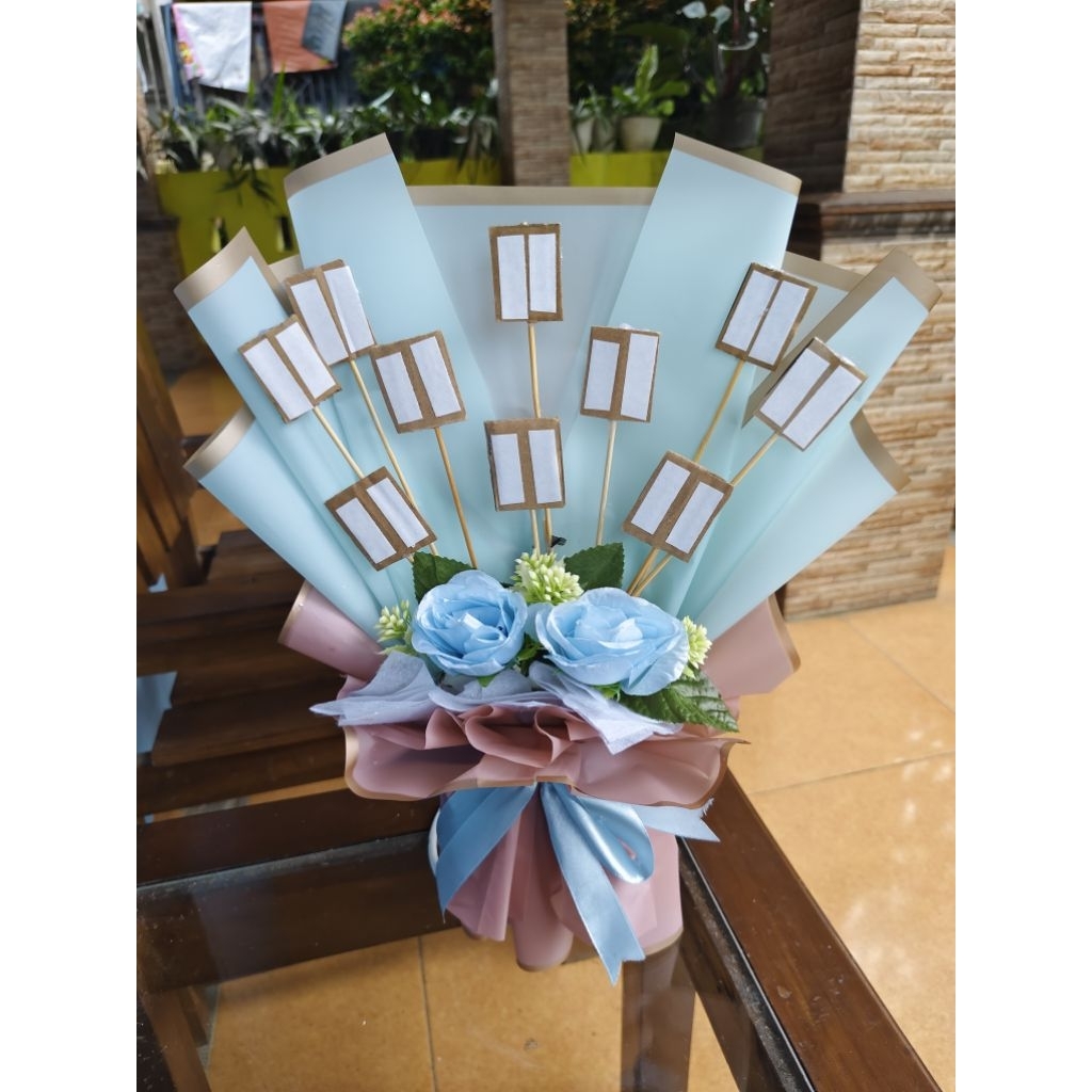 Ready Buket Snack/Kopi/Foto/Coklat Praktis Tinggal Isi/ Buket Kombinasi Warna Premium Bunga Kertas K