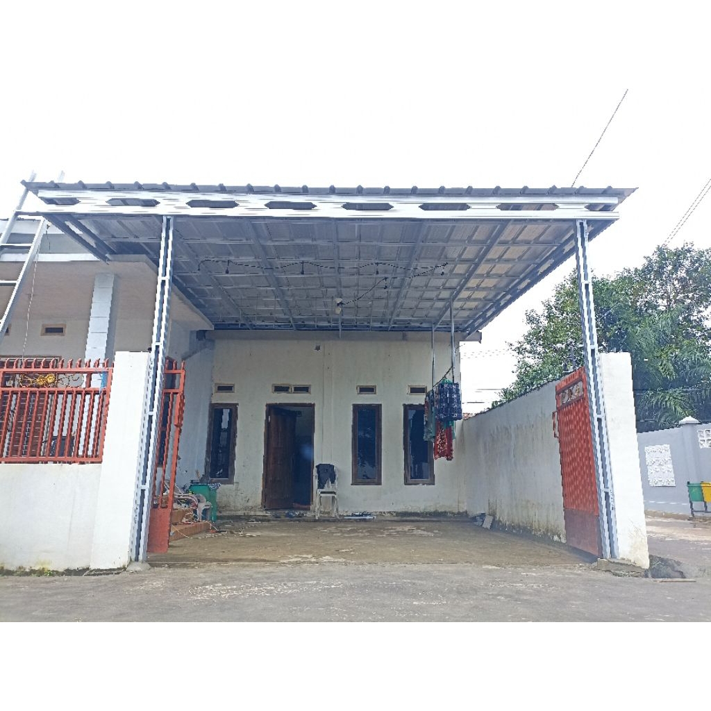 KANOPI BAJA RINGAN MINIMALIS ATAP SPANDEK ALKAN