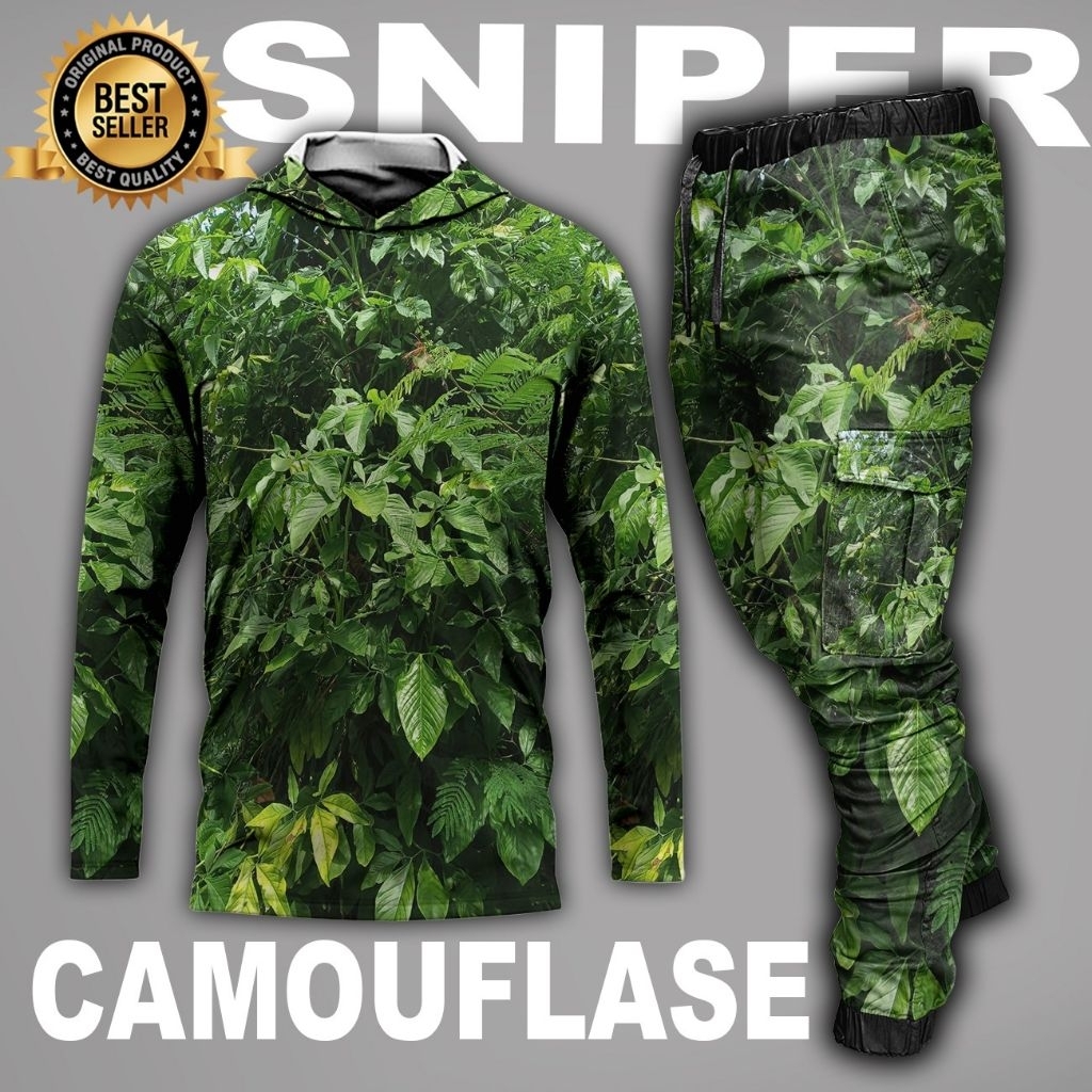 setelan baju camo berburu/1 set baju camuflase/set pakaian berburu camo hunting